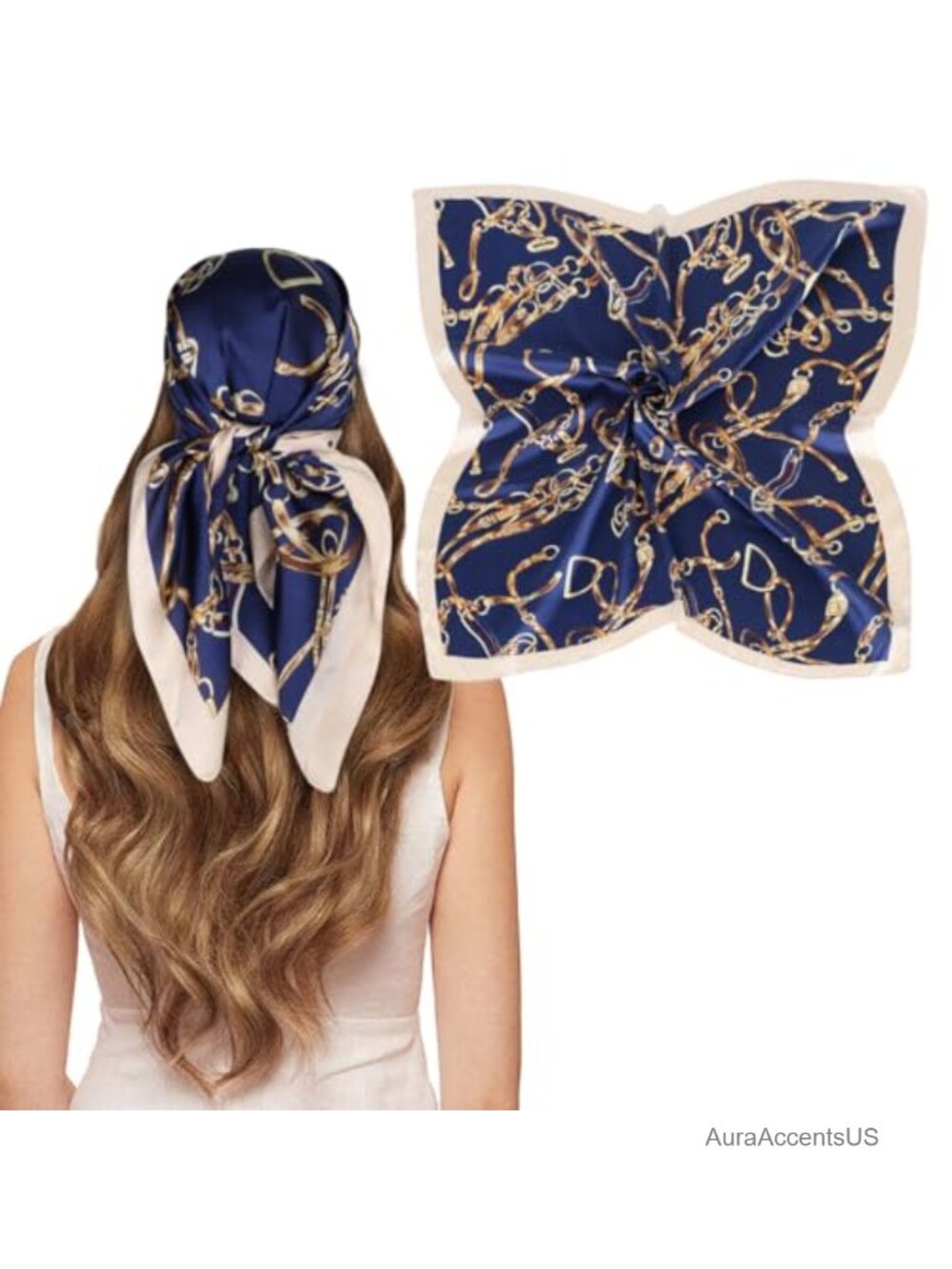 Silk Feeling Satin Scarf Square Headscarf for Women
